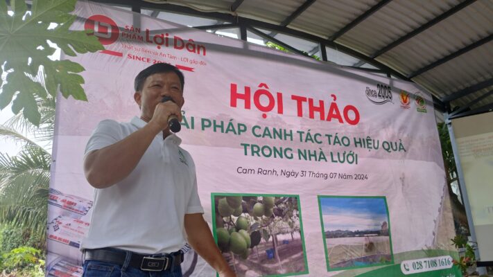 Mr. Cuong Ho (Chairman of Cam Thanh Nam Jujube Cooperative) speaking at the Workshop